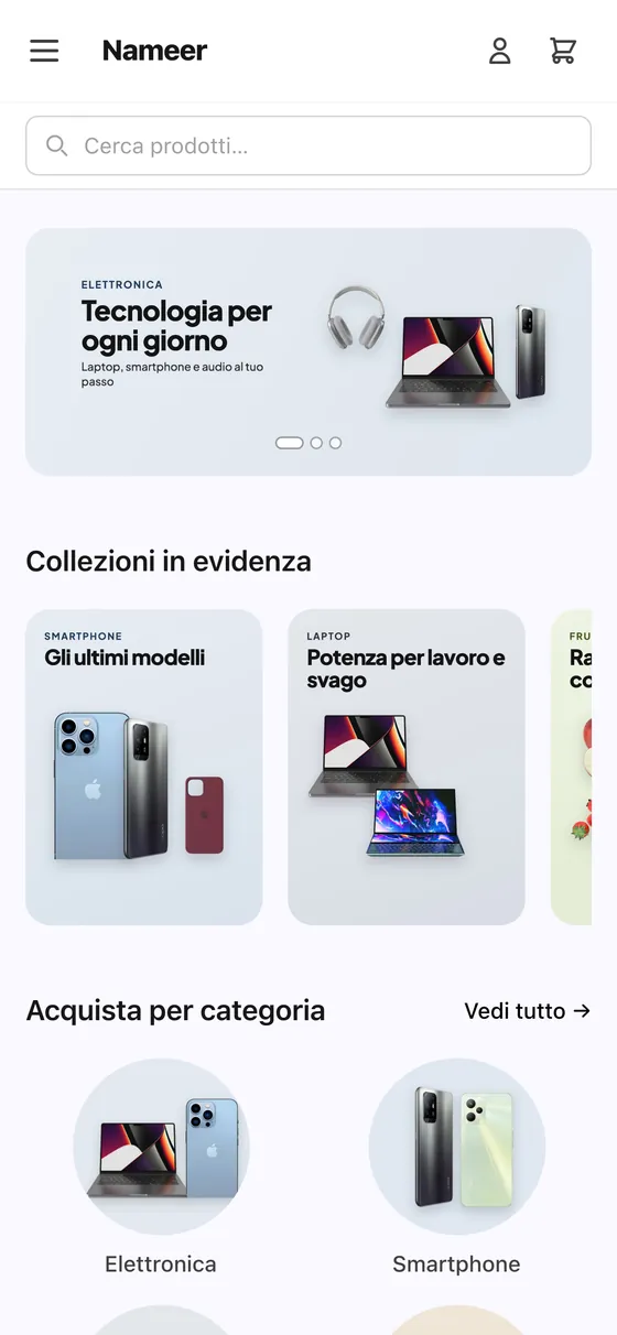 Un negozio Nameer su uno smartphone
